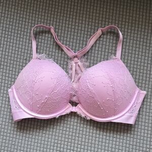 VS BOMBSHELL PUSHUP Elegant Pink Lace Bra 32B